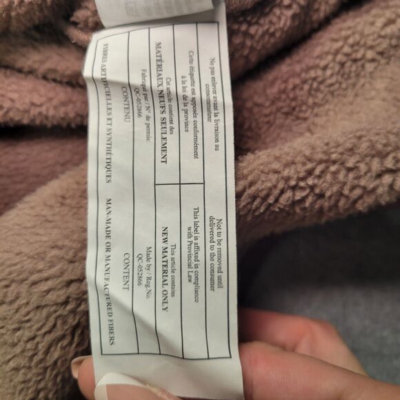 Abercrombie & Fitch Asymmetrical Snap-Up Fleece Sweatshirt Size S Brown Quilted - Picture 8 of 9